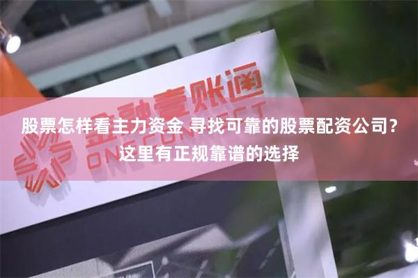 股票怎样看主力资金 寻找可靠的股票配资公司？这里有正规靠谱的选择